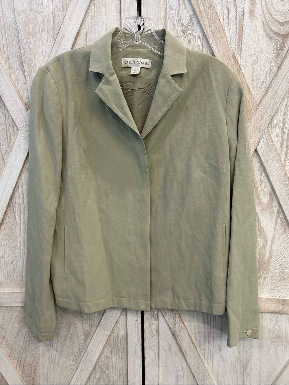 Casual Corner Women's Sage Green Blazer Jacket